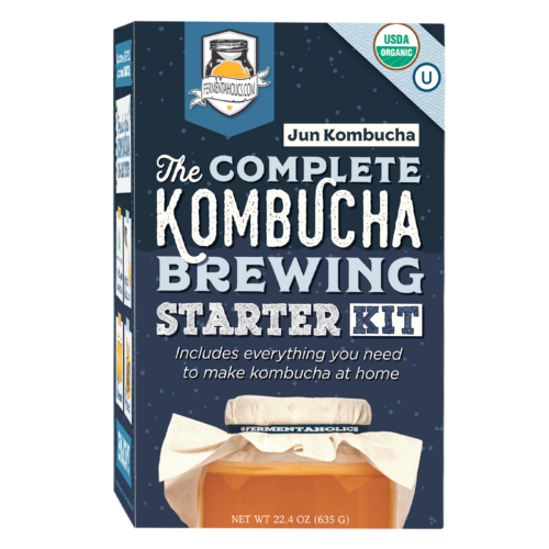 Complete Organic Jun Kombucha Brewing Starter Kit Fermentaholics