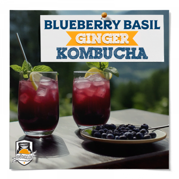 Blueberry Basil Ginger Kombucha