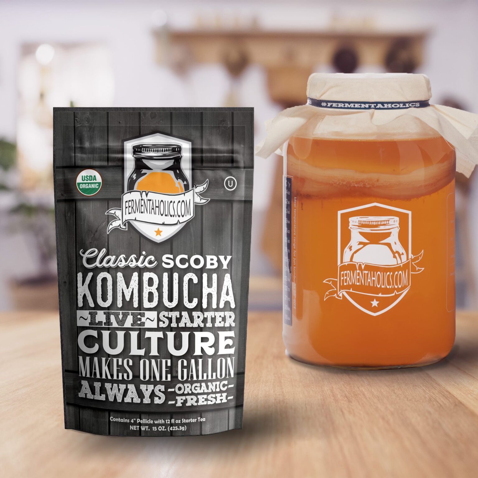 Live USDA Certified Organic SCOBY Make Your Own Kombucha