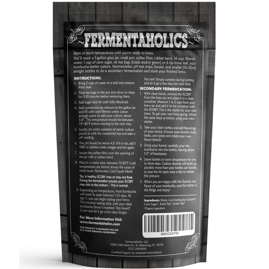 Kombucha Kit Organic SCOBY Starter Included Live Probiotic Tea