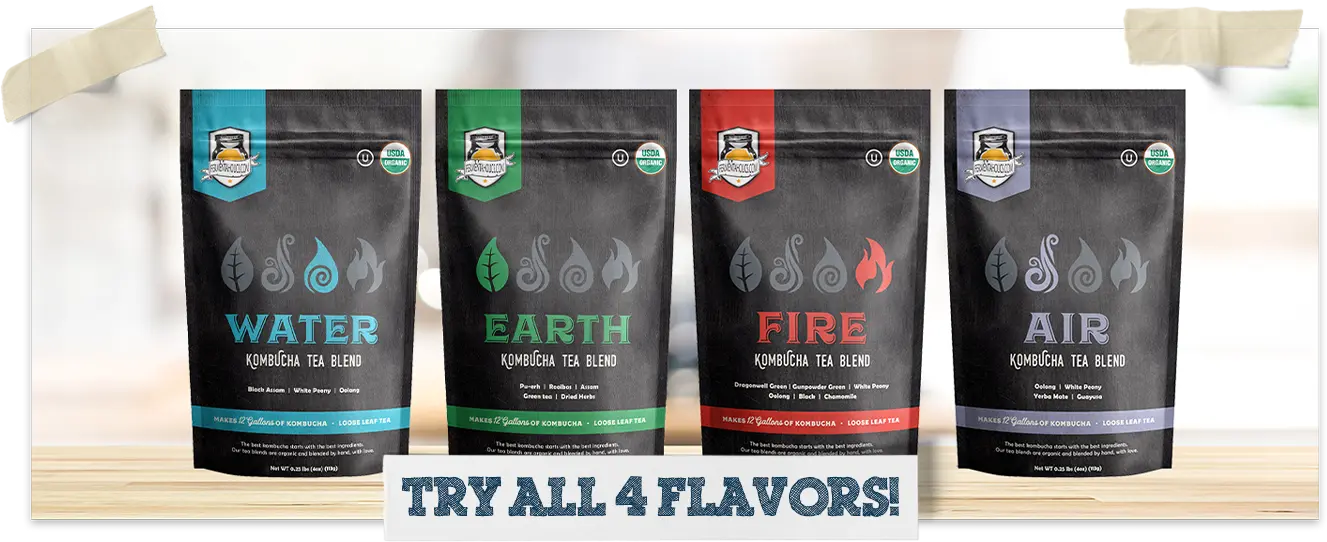 Organic Kombucha Loose Leaf Herbal Tea Blends