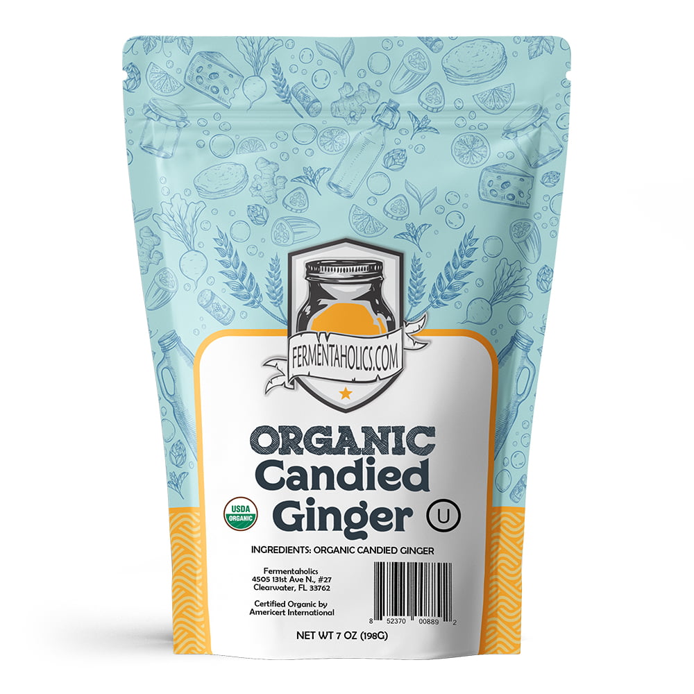 organic candied ginger bag