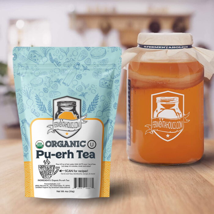 organic pu-erh kombucha