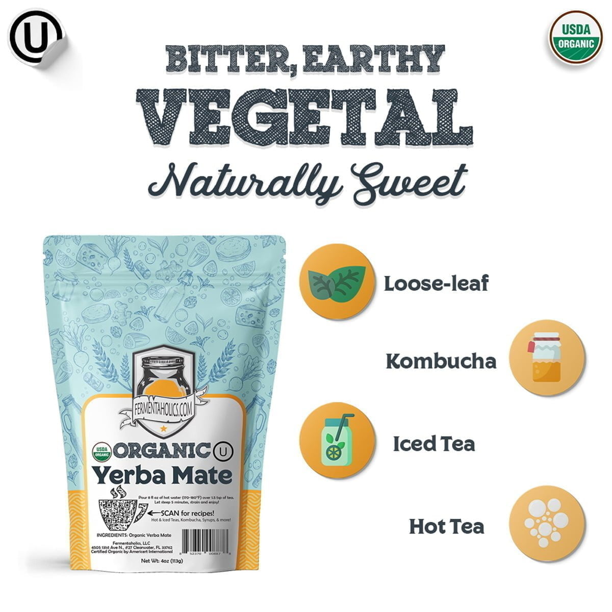 Yerba-Mate-Tee (Bio) 16 oz 454 g Beutel