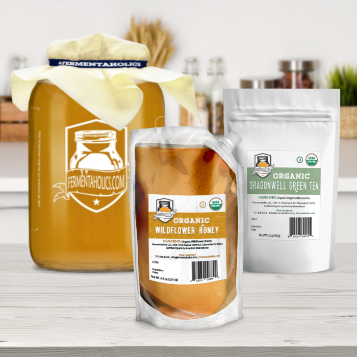 Organic wildflower honey and green tea