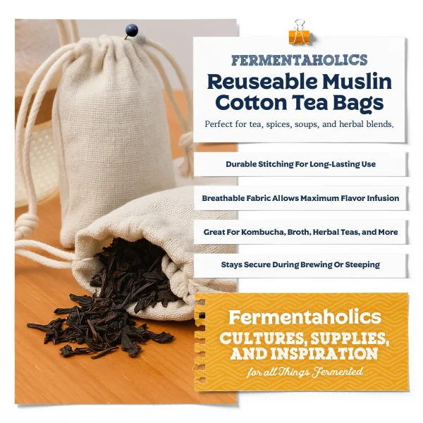 Reusable Muslin Cotton Tea Bags