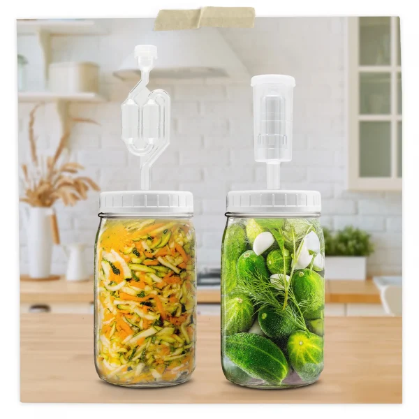 Wide Mouth Mason Jar Fermenting Grommeted Lids - 4 Pack