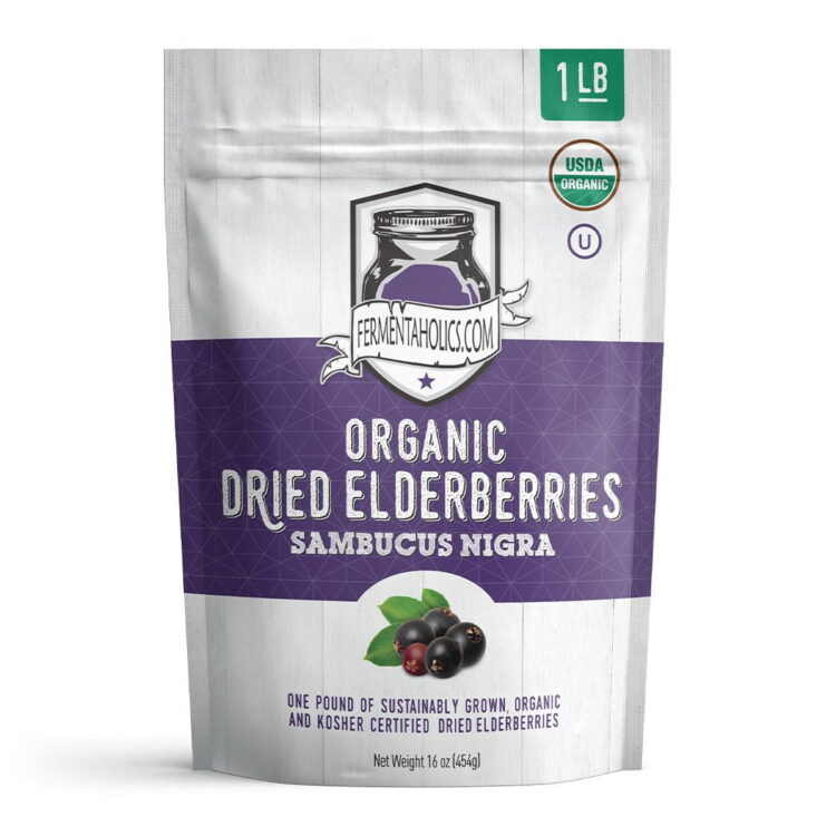 Organic Dried Elderberries Elderberry Syrup, Tea, Kombucha, & More