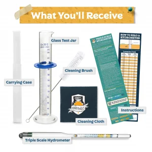 Complete Hydrometer Test Kit With Glass Test Jar