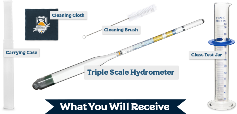 Complete Glass Hydrometer Test Jar Kit