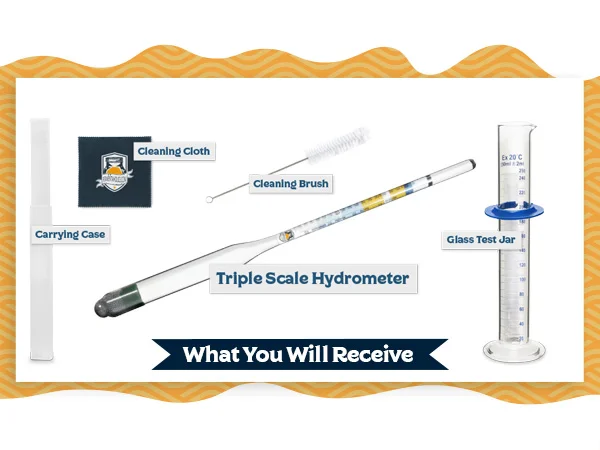 Triple Scale Hydrometer And Glass Test Jar Kit