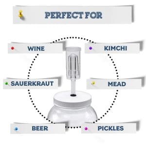 3-piece Airlock for Glass Gallon Jar