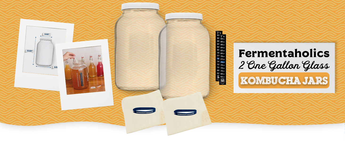 2 One Gallon Glass Kombucha Jars