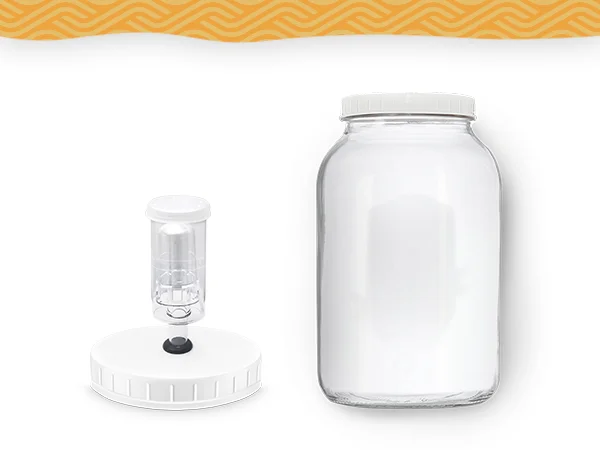 Glass Gallon Jar With Grommet Lid And 3-Piece Airlock