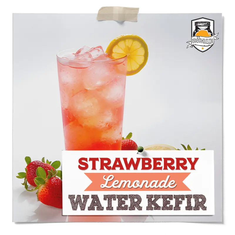 Strawberry Lemonade Water Kefir Recipe
