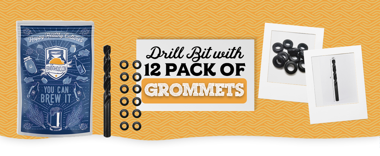 Drill Bit With 12 Pack Of Grommets