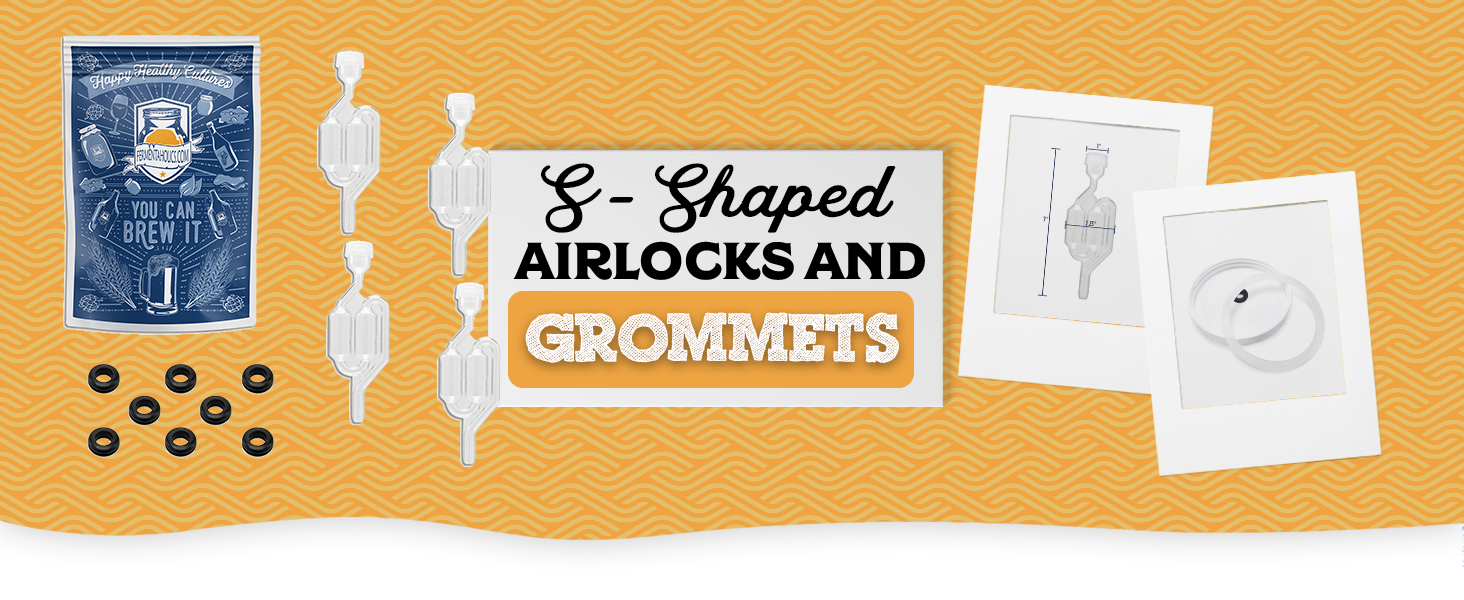 s-shaped airlocks 4 w grommets 8