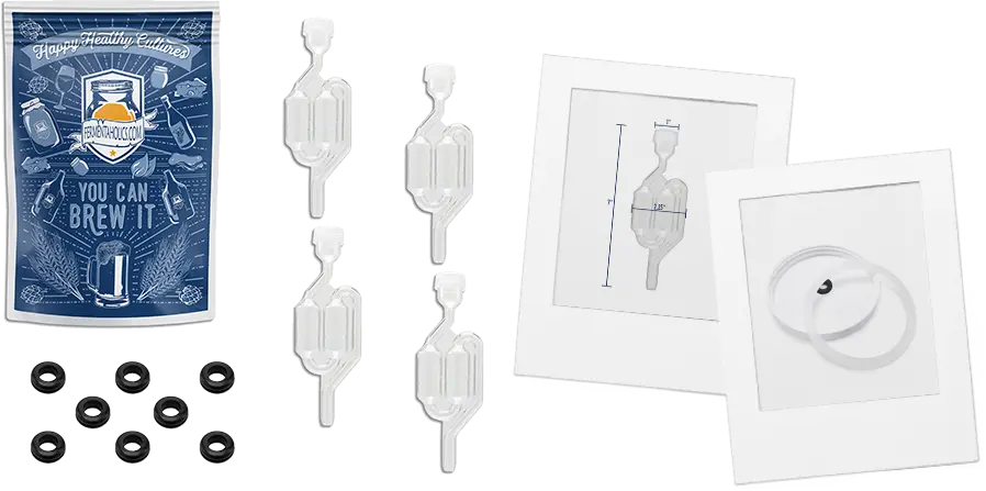 S-Shaped Airlocks 4 W Grommets 8