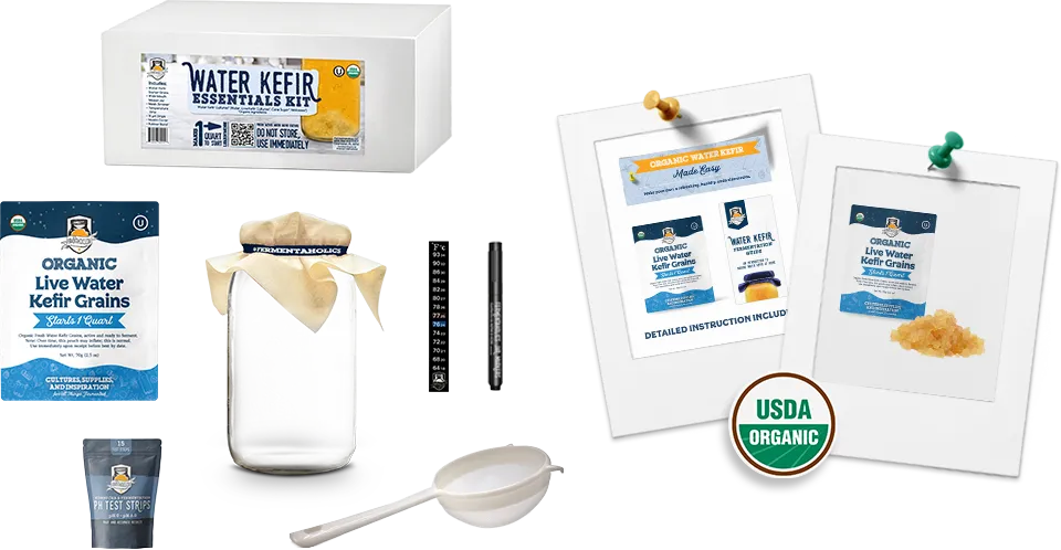 Live Water Kefir Grains Essentials Kit