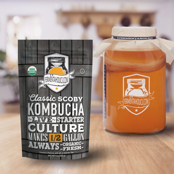organic kombucha half gallon scoby