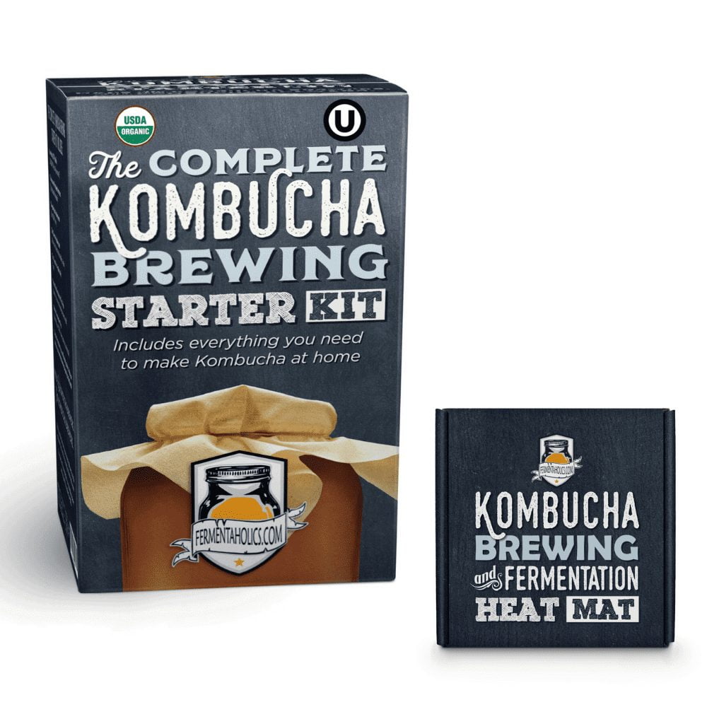 Complete Kombucha Brewing Kit + Heat Wrap with Plain Jar