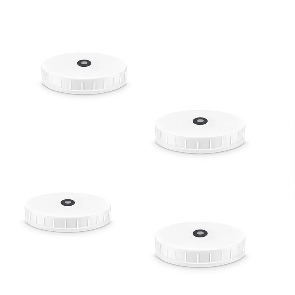 4-Pack Wide Mouth Mason Jar Fermenting Grommeted Lids