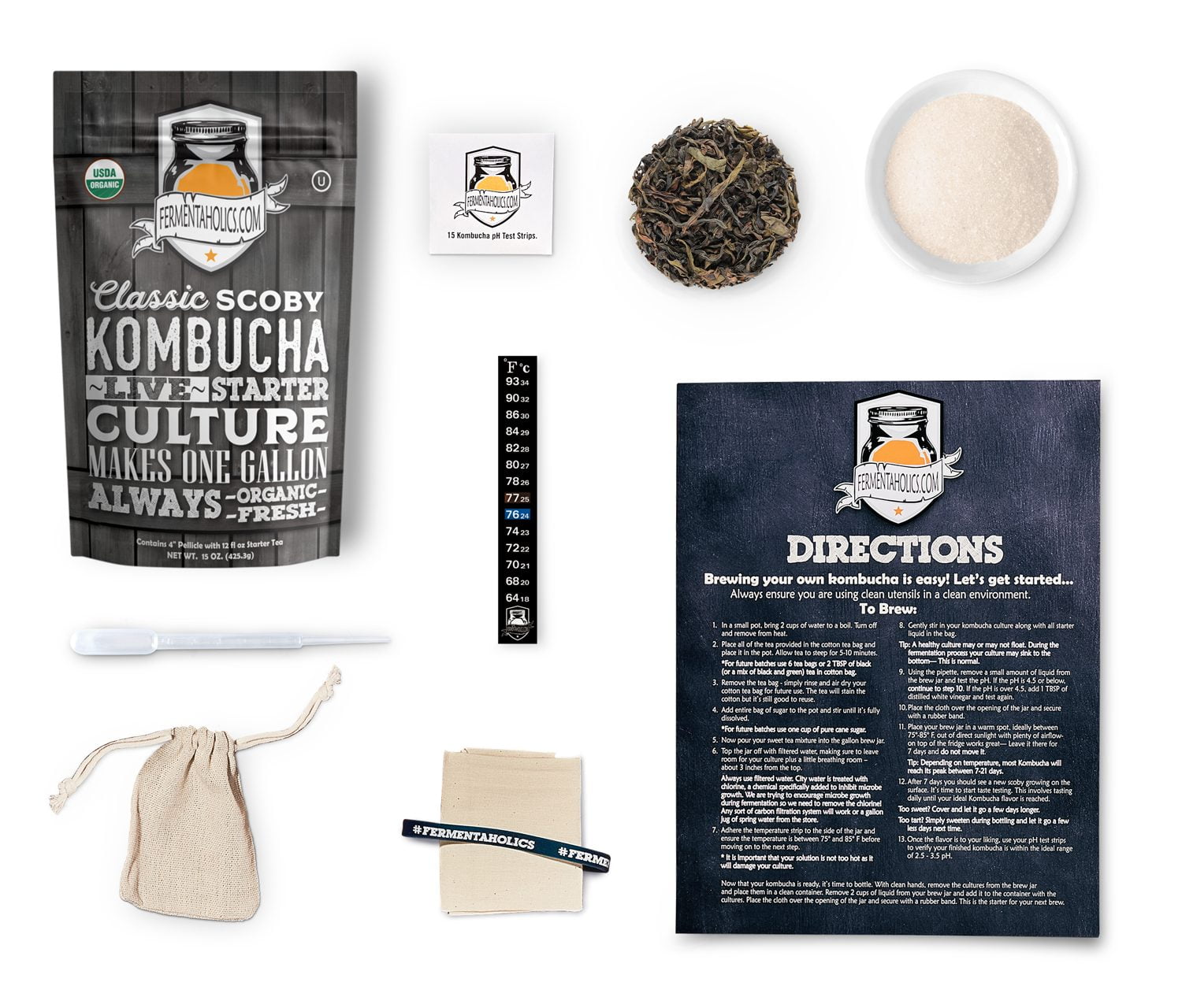 Craft A Brew Kombucha Tea Starter Kit, 1 Gallon Capacity, Complete Home  Brewing Starter Kit for Crafting Fresh and Healthy Kombucha