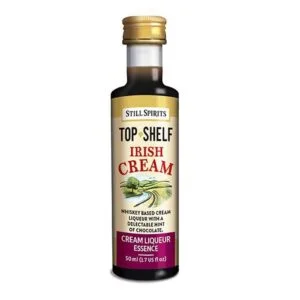 Top shelf, still spirits, Irish cream flavor