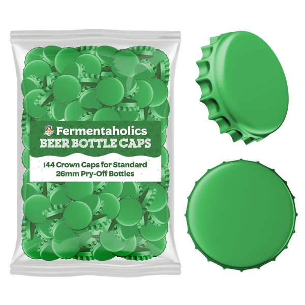 144 Green Bottle Caps