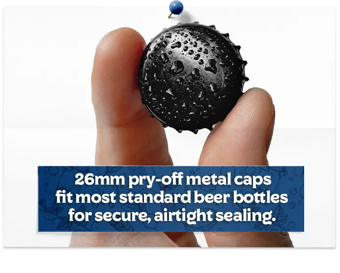 26Mm Black Pry Off Crown Beer Caps