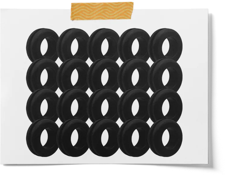 20 Pack Black Rubber Grommets