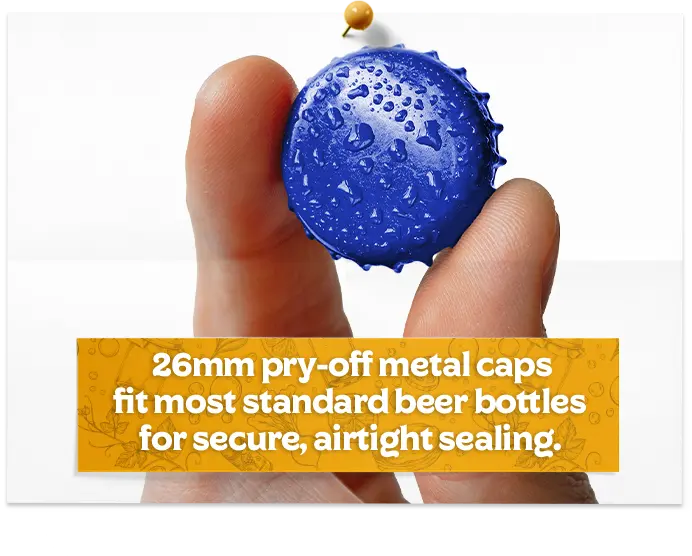 26Mm Blue Pry Off Crown Beer Caps