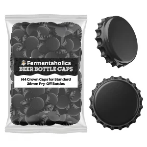 144 Black Beer Bottle Caps