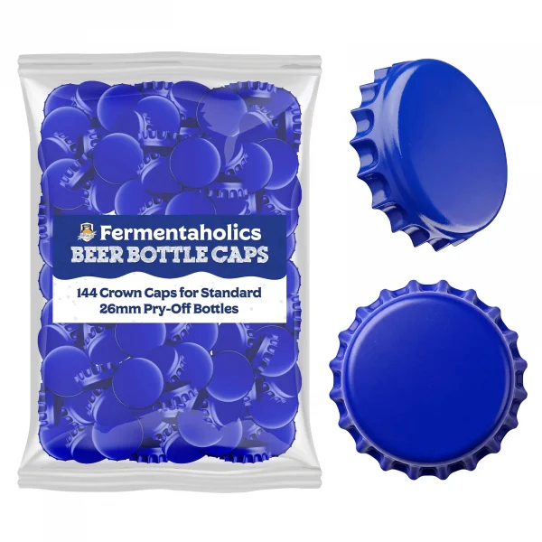 144 Blue Beer Bottle Caps