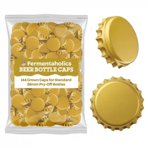 144 Gold Beer Bottle Caps