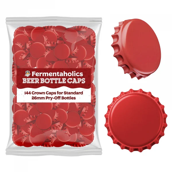 144 Red Beer Bottle Caps