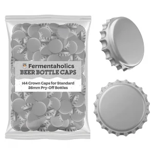 144 Silver Beer Bottle Caps