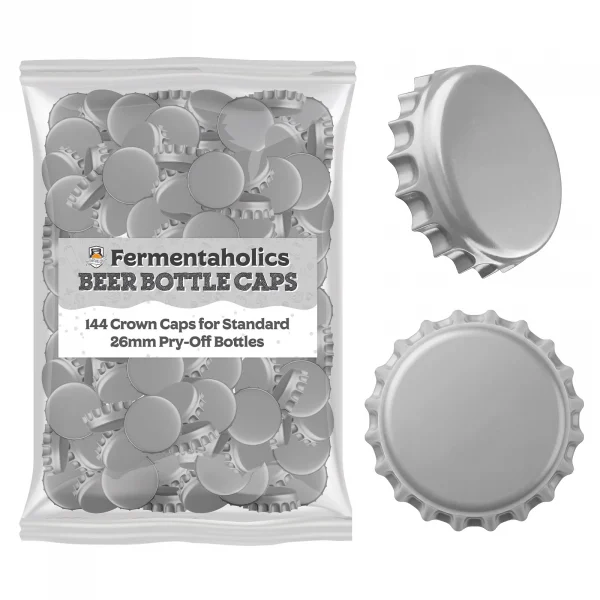144 Silver Beer Bottle Caps