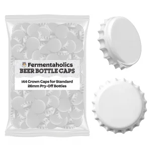 144 White Beer Bottle Caps