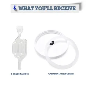 S-Shaped Airlock, Grommeted Lid, and Gasket