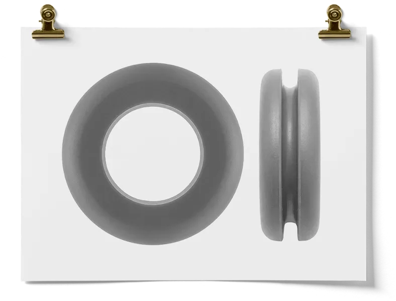 Gray Grommet Rubber