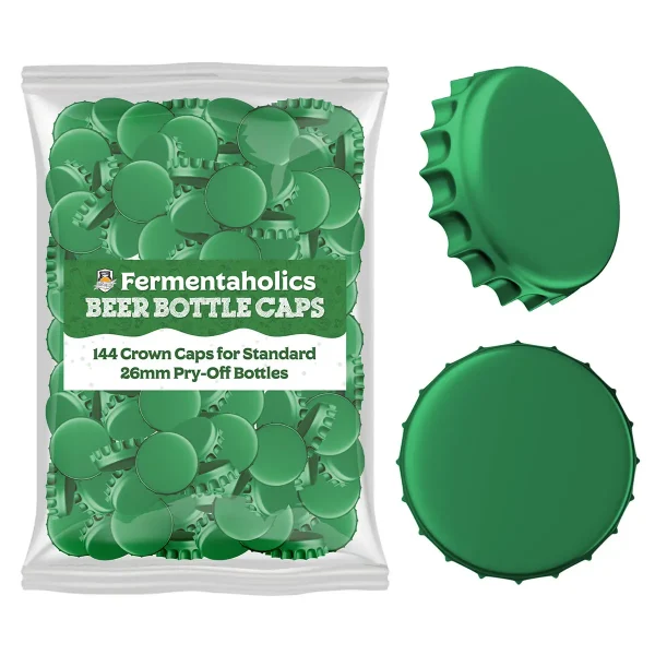 144 Green Bottle Caps