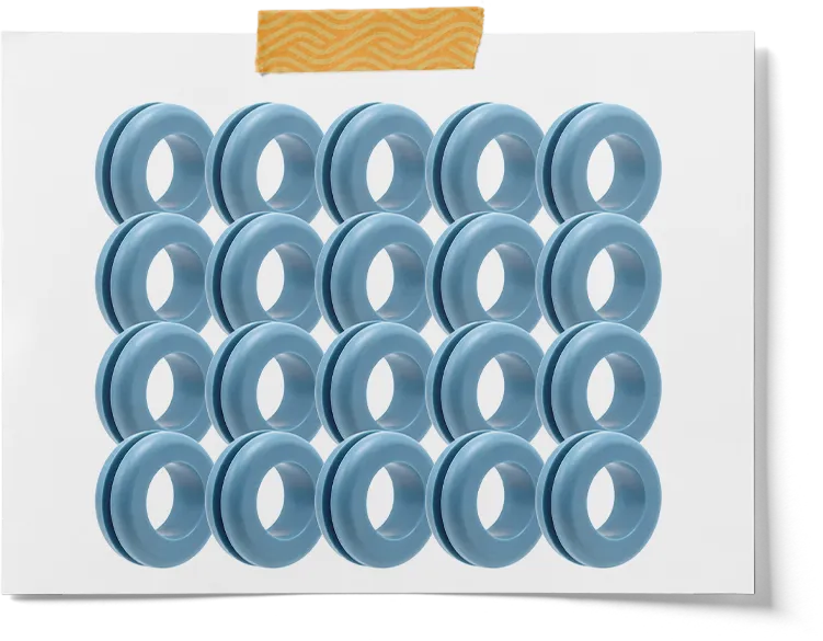 Light Blue Open Rubber Grommets