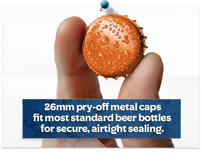 26Mm Orange Pry Off Crown Beer Caps