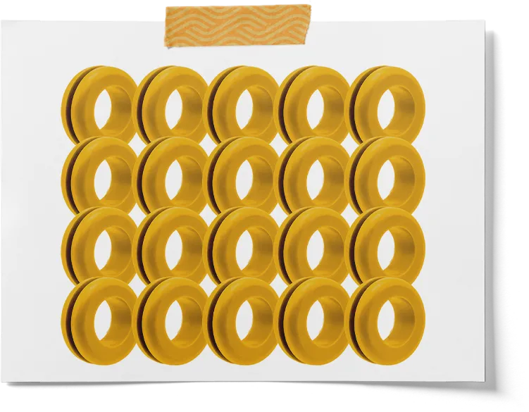 Orange Colored Rubber Grommets