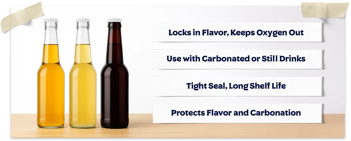 White Crown Bottle Caps