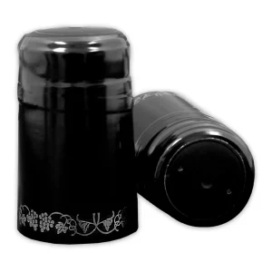 Black Silver Wine Bottle PVC Shrink Caps