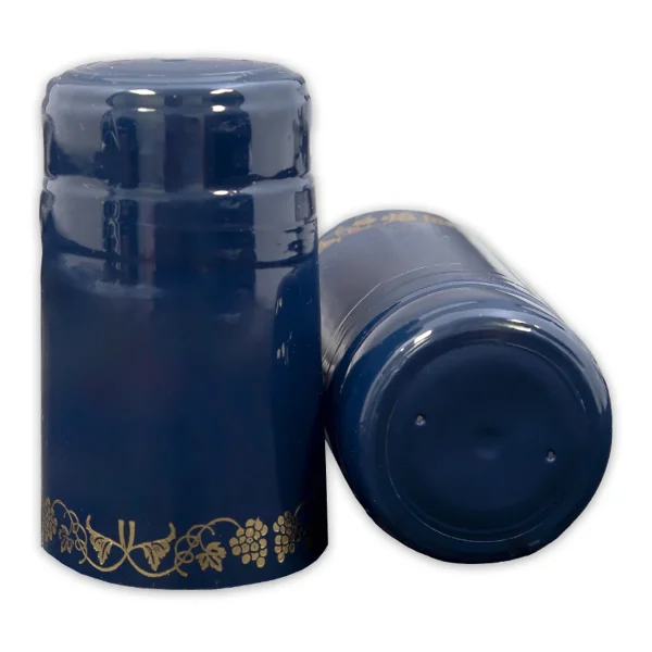 Blue Gold Wine Bottle PVC Shrink Caps
