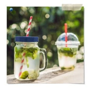 Mason Jar Lid with Hole for a Straw