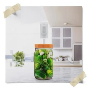 Wide Mouth Mason Jar Lid with 3-Piece Airlock